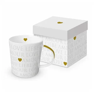 PPD Tasse Love Letters pearl Trend Mug, 400 ml, New Bone China weiß