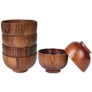 ivamulie Jujube japanische Holzschalen, Handgefertigte Müslischale, Snack- und Dipschalen,Kleine Dessertschalen für Suppe, Vorspeisen, Dip, Kaffee, Tee, Nüsse, Süßigkeiten, Samen (6 Schalen 10,5 cm)