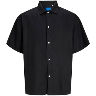 JACK & JONES Faro Linen Oversized Kurzarmhemd Black M