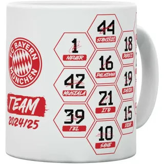 FC Bayern München Tasse - Signatur 2024/25 - weiß Kaffeetasse Unterschriften FCB