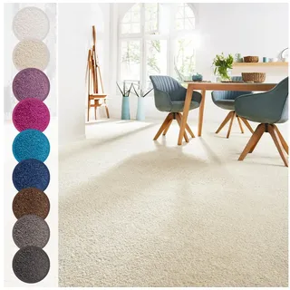 Andiamo Teppichboden Sophie, Frisee-Velours, Gesamthöhe 12 mm, Luxusklasse LC3, rechteckig, Uni Farben, Breite 400 cm oder 500 cm, strapazierfähig & pflegeleicht beige 21 cm x 30 cm