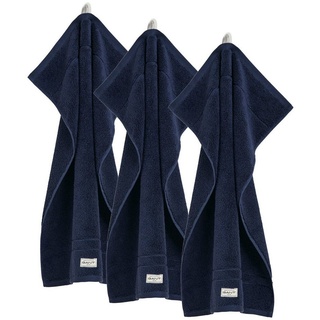 Gant Gästehandtücher Gästetuch, 3er Pack - Premium Handtuch, 30 x 50, Frottier (3-St) blau