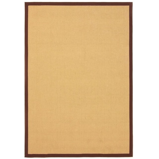 Sisalteppich CARPETFINE "Sisal" Teppiche Gr. B/L: 160 cm x 230 cm, 5 mm, 1 St., braun Esszimmerteppiche mit farbiger Bordüre, Anti Rutsch Rückseite