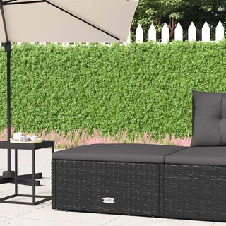 Gartenhocker Mit Kissen Schwarz Poly Rattan