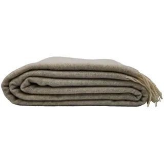 fair de luxe Woll-Kaschmir-Decke Plaid 150 x 200 cm Hellgrau