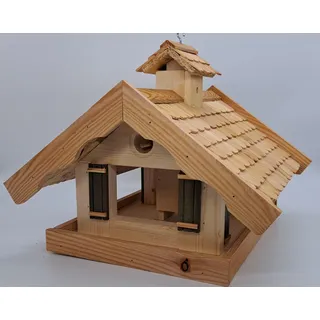 Aufschläger XXL Vogelhaus Futterhaus Lärchenholzdach Almhütte A1