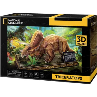 National Geographic - 3D Puzzle Triceratops | 3D Puzzle Für Kinder Und 3D Puzzles Erwachsene | Dinosaurier Puzzles 3D | Kinder Spielzeug | 44 Teiles