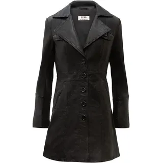 Ricano Lucy, Damen, Ledermantel (Slim Fit) – echtes Lamm Leder – Einreiher schwarz, M, - M