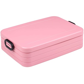 Mepal - Lunchbox Take a Break Large - Brotdose To Go - Für 4 Sandwiches oder 8 Brotscheiben - Meal Prep Box - Essensbox mit Unterteilung - Spülmaschinenfest - 1500 ml - Nordic Pink