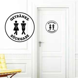 Wandtattoo Loft Türaufkleber "Getränkerückgabe" Motiv Mann Frau, 30 Farben, selbstklebender Türsticker für Bad & Gäste-WC, rückstandslos entfernbar
