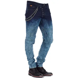 Cipo & Baxx Herren Jeanshose | Regular, Straight & Slim Fit | Destroyed & Used Denim | Moderne Casual Freizeit Hose - 32W / 34L