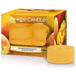 Yankee Candle Duft-Teelichter | Mango Peach Salsa | 12 Stück| Teelicht Kerzen (x 12)