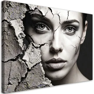 Bilder Gesicht Einer Frau Beton Schwarz-weiß 90x60