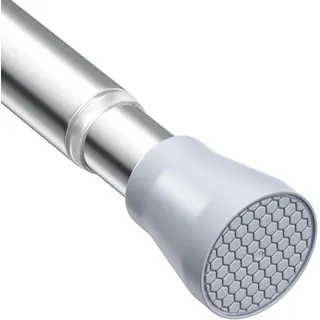 1 Stück Gardinenstange ohne Bohren 70-120cm Teleskopstange, Silber, Ø22mm | Werkzeuglose Montage, Einfach Eindrehen. Klemmstange für Fenster, Schrank, Bad & Duschstange, Türvorhang, Schränke, Trennwand