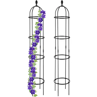 Relaxdays Obelisk Rankhilfe 190 x 35 cm Schwarz
