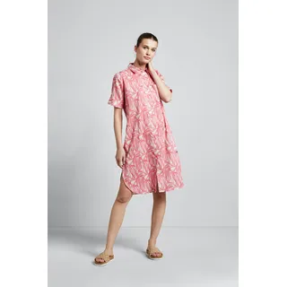 Hemdblusenkleid BUGATTI Gr. 42, Normalgrößen, pink Damen Kleider Blusenkleider mit Seitennahttaschen