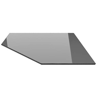 Fünfeck 130x130cm Glas schwarz - XXL Funkenschutzplatte Kaminbodenplatte Glasplatte f. Kaminofen Ofenunterlage (Fünfeck 130x130cm Glas schwarz mit Dichtung)