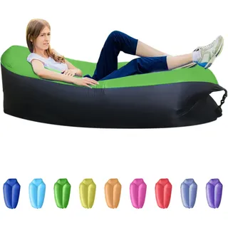 Xlabor Aufblasbares Sofa Wasserdicht Luft Sofa Wasserdicht Air Lounger mit Portable Paket Air Bett tragbares Lazy Lounger für Camping, Beach, Park, Strand grün
