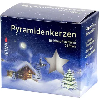 JEKA Pyramidenkerzen, 24 Stück, 14x74mm, Weiß, für kleine Pyramiden