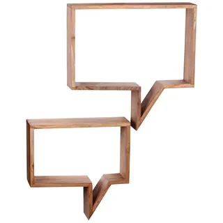 moebelfaktor Wandregal Aalvik, 2er Set 2-tlg., Massivholz, Breite 50 cm, Wandboard, Landhaus braun