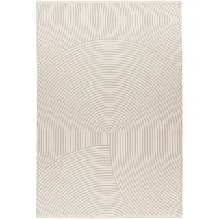 Lalee ELIF Kurzflorteppich 160 x 230 cm Beige/Weiß