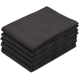 ZOLLNER Geschirrtuch, (5-tlg), 100% Baumwolle schwarz