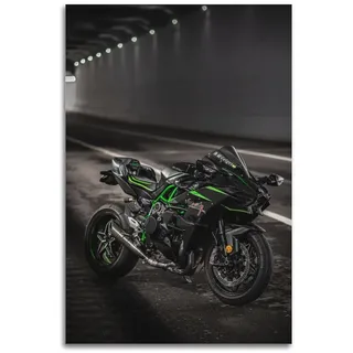 ALTUY Motorrad-Poster Kawasaki Ninja H2 R Motorrad dekorative Malerei Leinwand Poster 60 x 90 cm