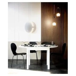 Runder Esstisch ausziehbar 100–140 cm – moderner Funktionstisch in Weiß, stabiler Stand, skandinavisches Design, flexibel für Esszimmer oder ... - Weiß