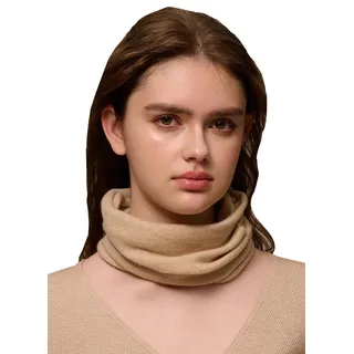 Damen Herren Gestrickt Loop Schal Schlauchschal 100% Kaschmir, Leichter Winter Halswärmer Halstuch Rundschal, Weiche Warme Nackenwärmer Strick Loopschal Winddicht für Ski Radfahren Sports Beige
