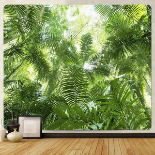 Sxakswol Wandteppich Groß Grüne Pflanzen Wandteppich 200x150 Wandbehang Tropischer Dschungel, Tapisserie 3D Wandtuch Aesthetic Wandteppiche für Wohnzimmer Schlafzimmer Wohnheim Wanddeko