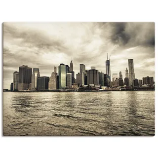 Leinwandbild ARTLAND "Lower Manhattan Skyline", beige (farbe bild(er): natur), B:120cm H:90cm, Bilder, Leinwandbild, auf Holzrahmen gespannt
