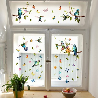 Set 2 Stück Fensterbilder Schmetterlinge weiß mit Saugnapf