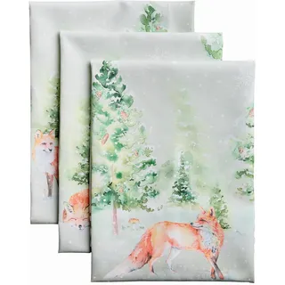 Maison d'Hermine Küchenhandtuch 100% Baumwolle (50 cm x 70 cm, Set von 3) | Küchenhandtücher Tischgeschirrtücher zum Muttertagsgeschenke Reinigen Thanksgiving und Weihnachten - Winter Mornings