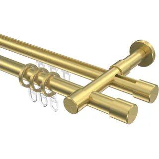 Interdeco Vorhangstange Prestige Santo 2-läufig Ø 20 mm 420 cm Messing-Optik