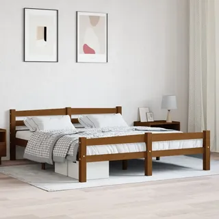 vidaXL Massivholzbett 160 x 200 cm Honigbraun