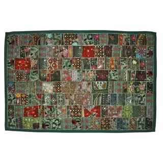 Rajasthali Wandteppich, indisches Design, Patchwork-Design, Stickarbeit, 152 x 102 cm