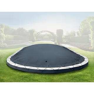 ANKO PLANEN Aufblasbare Poolabdeckung oval - Premium Abdeckplane für den Pool - ideale Winterlösung AirDeluxe (Anthrazit, Poolinnenmaß: 8,00m x 4,00m)