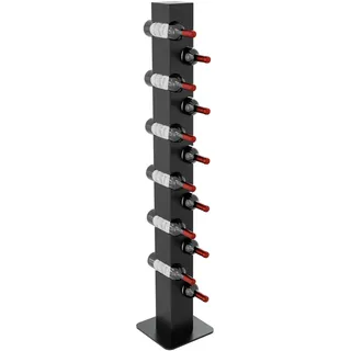 MetaloPro Weinregal Barolo – Schwarzes Metall-Wandregal Für 12 Weinflaschen, Robustes Design, Ideal Für Küche, Keller Oder Bar – 140x26x26