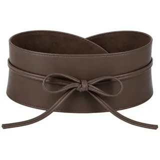 Adel Bags Taillengürtel Damen Bindegürtel Echtleder Obi Taillengürtel breit viele Farben Echtleder, Bindegürtel, Obi-Gürtel, weiche Velours-Innenseite braun