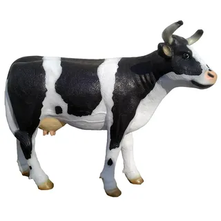Xlmoebel Skulptur Lebensgroße Kuh Figur aus hochwertigem Material für Garten Deko (Skulptur A284-108x130cm), Hergestellt in Europa bunt