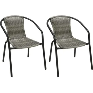 Mojawo Stapelstuhl 43 x 43 x 43 cm grau meliert 2 St.