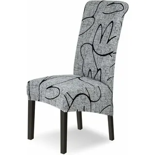 4-teiliges Stretch-stuhlhussen-set – Polyester- Und Elasthan-gewebe – Höhe 55–68 Cm – Länge 44–52 Cm – Maschinenwaschbar