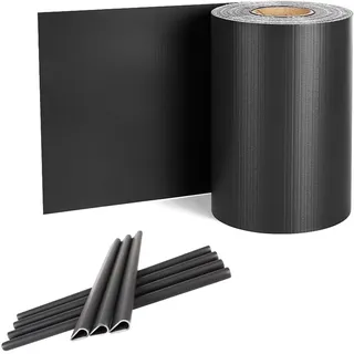 Froadp Sichtschutzstreifen PVC Doppelstabmatten Sichtschutzfolie mit Befestigungsclipse Sichtschutz Stabmattenzaun Windschutz Blickdicht Zaun für Gartenzaun Balkon(35m x 19cm, Anthrazit)