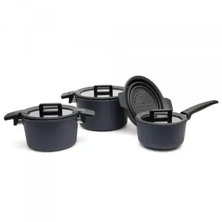 WOLL Concept Plus Topf-Set 3-tlg. 2 x Kochtopf + Stieltopf inkl. Silikonsieb