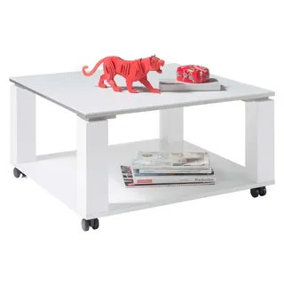 Stella Trading Couchtisch ROMY Weiß Holz 76 x 41 x 76 cm