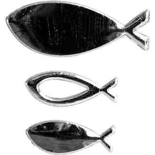 Rayher Wachsmotiv Fische silber 2,4-4 cm 3 Stück