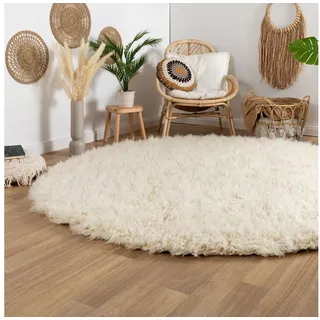 Steffensmeier Flokati 2000 Teppich original griechischer Hirtenteppich Hochflor 100% Neuseeland Schurwolle, Größe: 110 cm rund