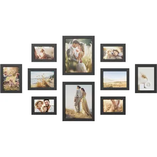 Songmics Bilderrahmen schwarz 20x25 cm / 13x18 cm / 10x15 cm 10er Set