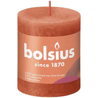 Bolsius  Rustik Stumpenkerze 8 x 6.8 cm herbstliches orange