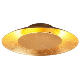 Lindby LED Deckenleuchte Keti, LED-Leuchtmittel fest verbaut, warmweiß, Modern, Metall, gold, 1 flammig, inkl. Leuchtmittel, LED Lampe goldfarben